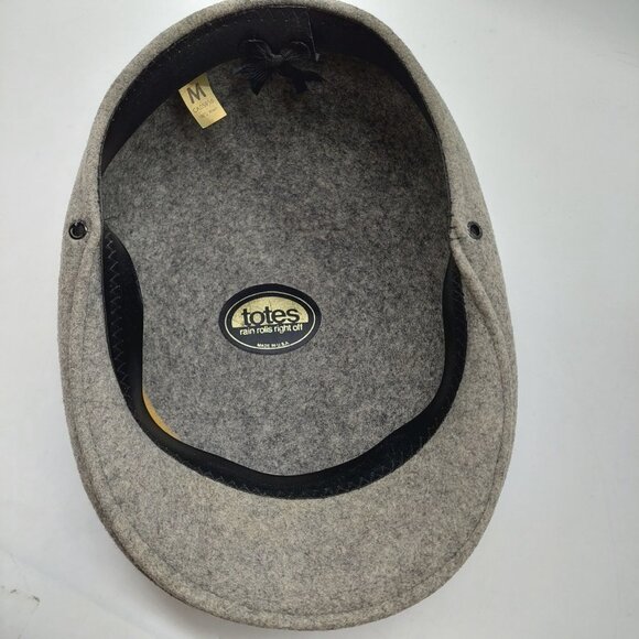 Totes Mens Gray Size Medium Newsboy Hat Cabbie Made in USA - Picture 7 of 9